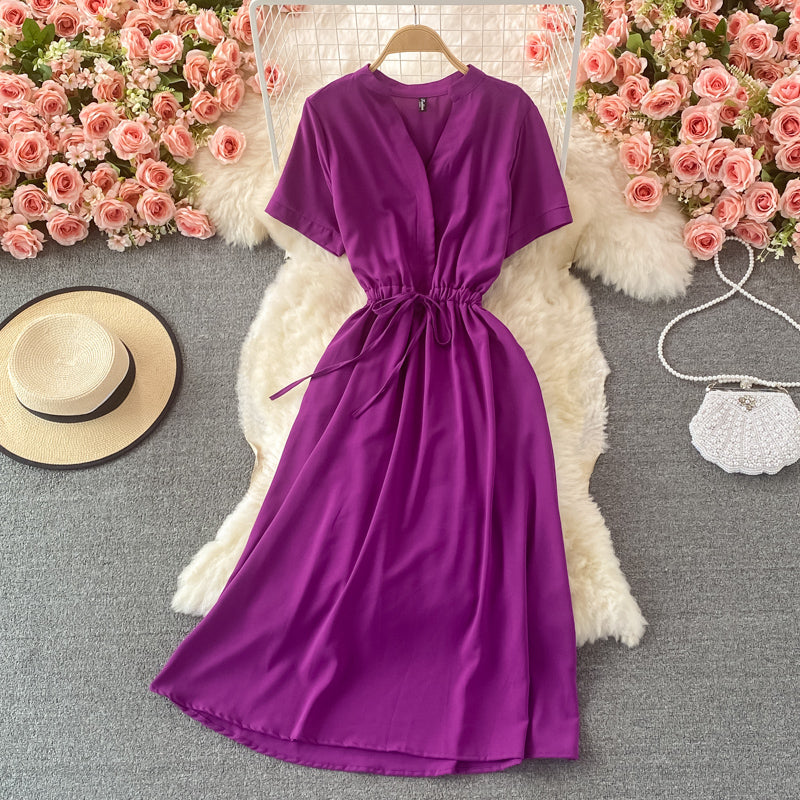 Simple Chiffon A Line Dress Fashion Dress RF0372
