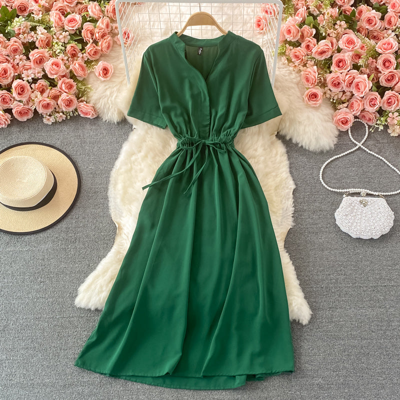 Simple Chiffon A Line Dress Fashion Dress RF0372