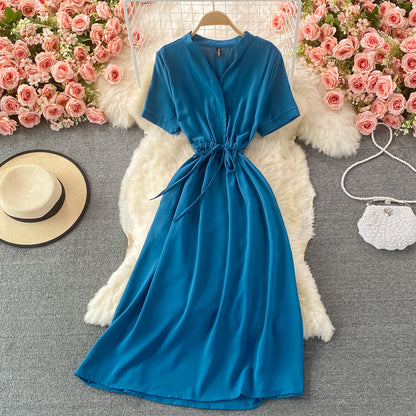 Simple Chiffon A Line Dress Fashion Dress RF0372