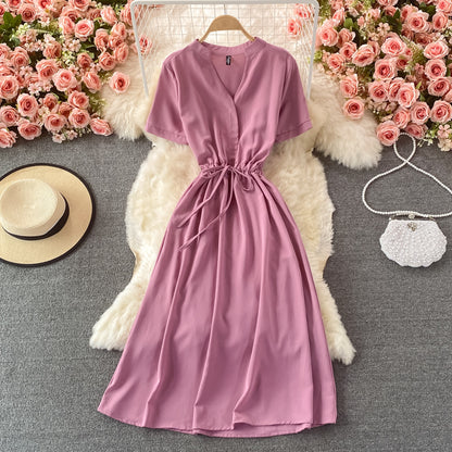Simple Chiffon A Line Dress Fashion Dress RF0372