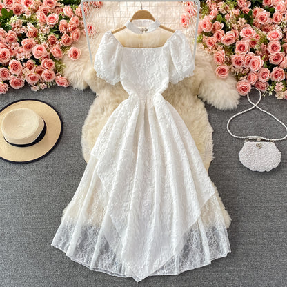 White A Line Irregular Dress Fashion Dress RF0371