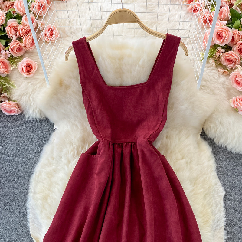 Lovely Corduroy A Line Dress Fashion Dress RF0367