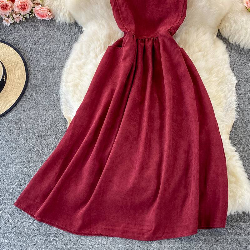 Lovely Corduroy A Line Dress Fashion Dress RF0367
