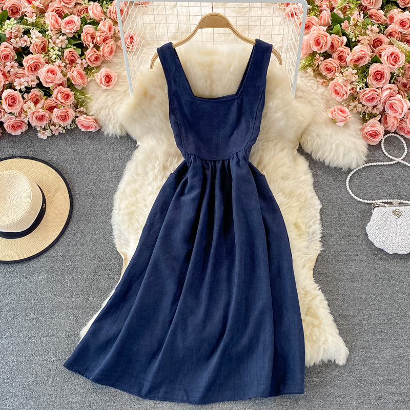Lovely Corduroy A Line Dress Fashion Dress RF0367