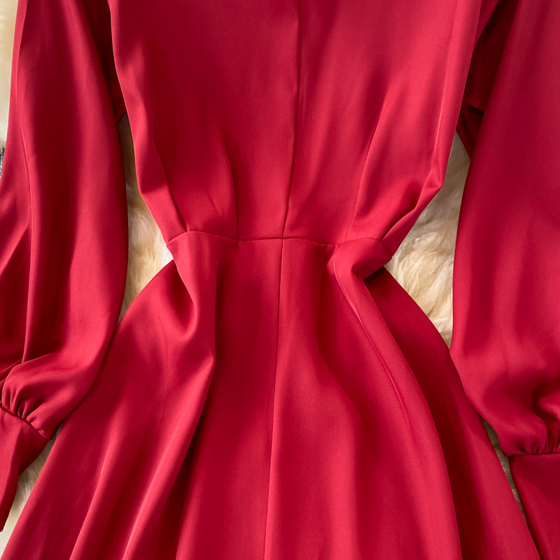 Elegant Long Sleeve A Line Dress Fashion Dress RF0366