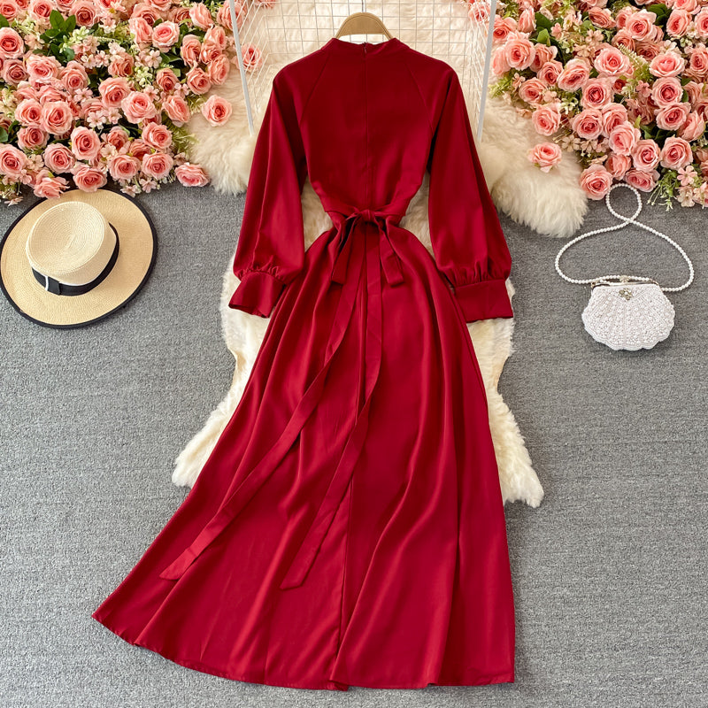 Elegant Long Sleeve A Line Dress Fashion Dress RF0366