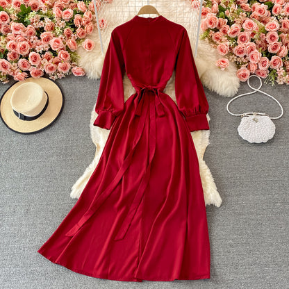 Elegant Long Sleeve A Line Dress Fashion Dress RF0366
