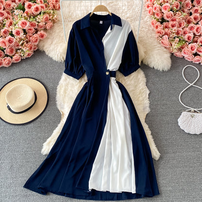 Cute A Line Color Block Dress RF0359