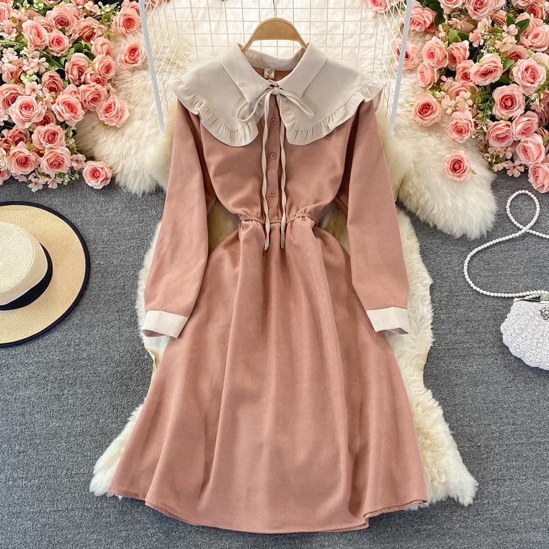 Cute A Line Long Sleeve Dress Spring And Autumn Dresses RF0354