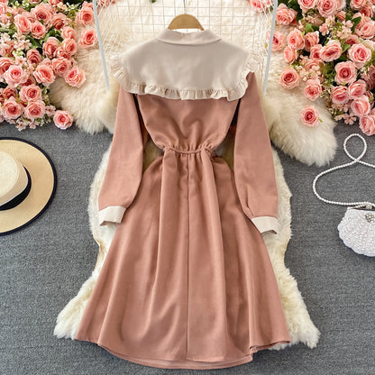 Cute A Line Long Sleeve Dress Spring And Autumn Dresses RF0354