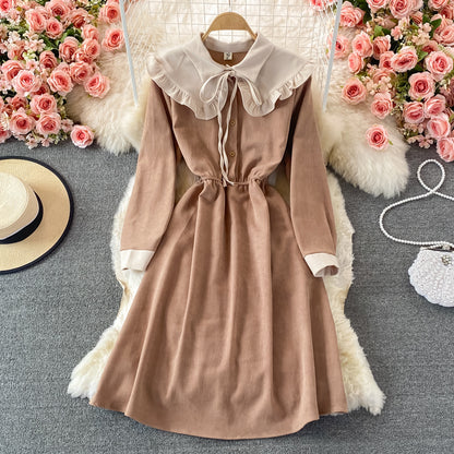 Cute A Line Long Sleeve Dress Spring And Autumn Dresses RF0354