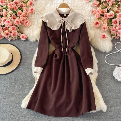 Cute A Line Long Sleeve Dress Spring And Autumn Dresses RF0354