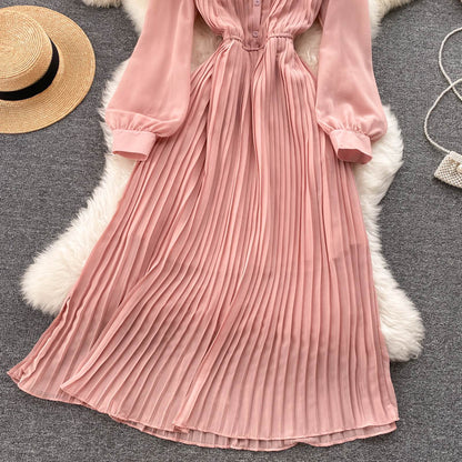 Elegant Chiffon Long Sleeve Dress Fashion Dress RF0351