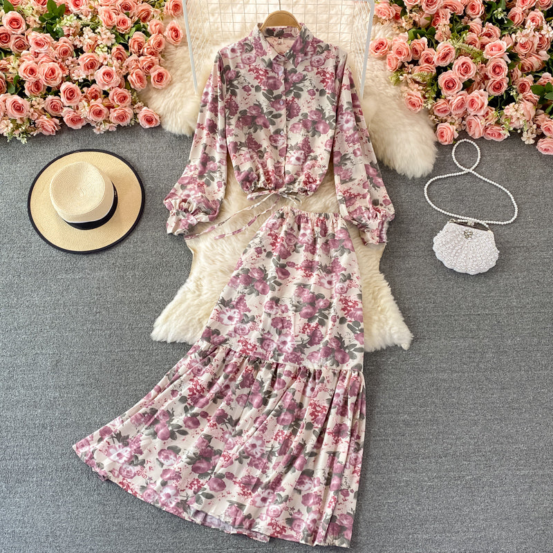 Cute Floral Two Pieces Dress Fashion Dress RF0336