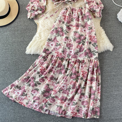 Cute Floral Two Pieces Dress Fashion Dress RF0336