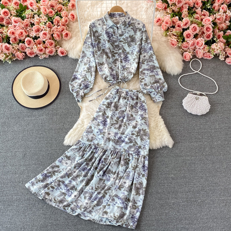 Cute Floral Two Pieces Dress Fashion Dress RF0336