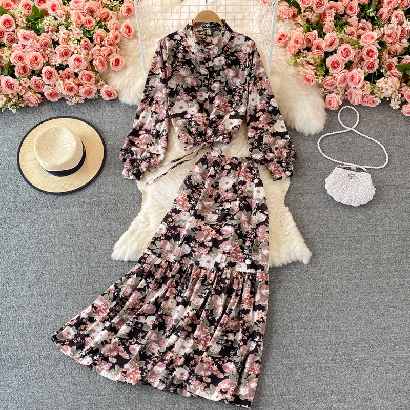 Cute Floral Two Pieces Dress Fashion Dress RF0336