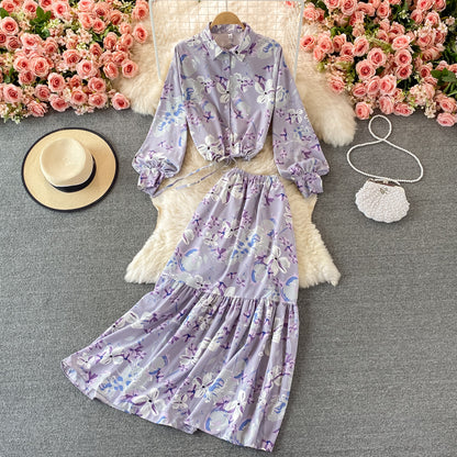 Cute Floral Two Pieces Dress Fashion Dress RF0336