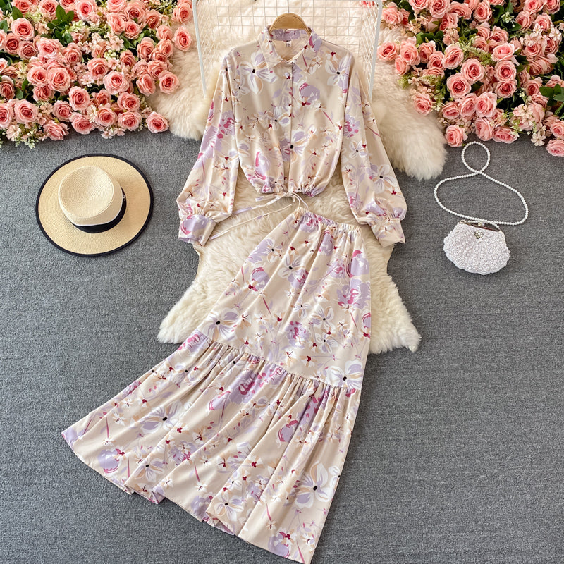Cute Floral Two Pieces Dress Fashion Dress RF0336