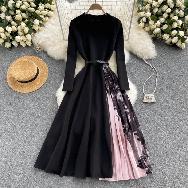 Cute Long Sleeve Dress A Line Fashion Dress RF0334