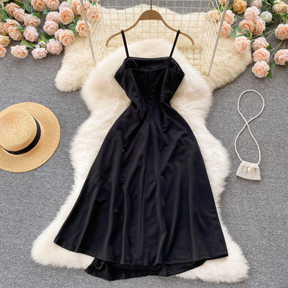 Black A Line Irregular Dress Fashion Dress RF0321