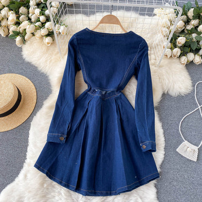 Blue Denim Long Sleeve Dress RF0295