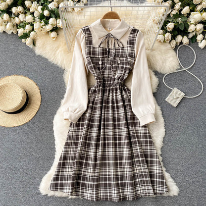 Cute Plaid Long Sleeve Dress Fashion Dress RF0291