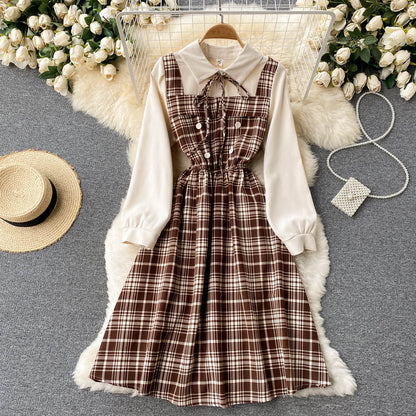 Cute Plaid Long Sleeve Dress Fashion Dress RF0291