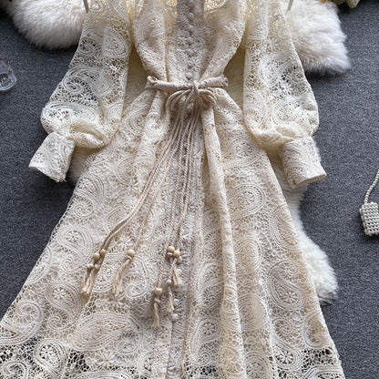 Elegant Lace Long Sleeve Dress A Line Party Dress RF0286