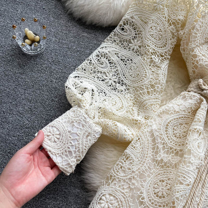 Elegant Lace Long Sleeve Dress A Line Party Dress RF0286
