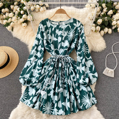 Sweater A Line Floral Dress A Line Long Sleeve Fashion Dress RF0283