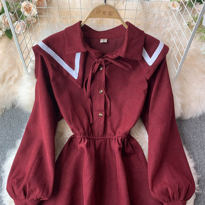 Sweater A Line Long Sleeve Dress Fashion Dress RF0279