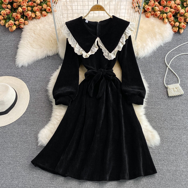 Lovely Autumn And Winter Long-sleeved Dress Fashion Girl Dress RF0276