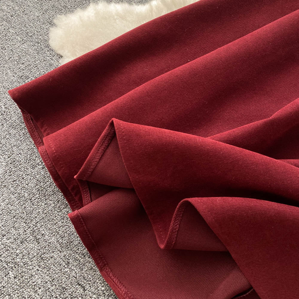Sweet A Line Long-sleeved Corduroy Dress RF0265