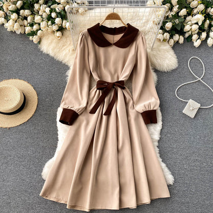 Sweet A Line Long-sleeved Corduroy Dress RF0265