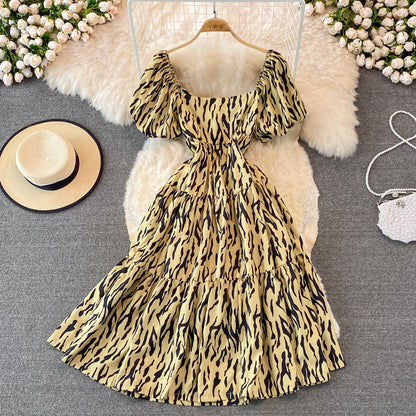 Cute Leopard Print Dress A Line Fashion Dress RF0261