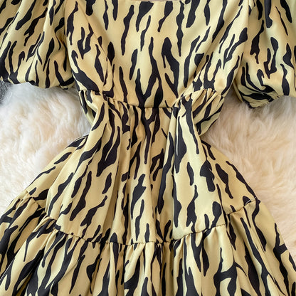 Cute Leopard Print Dress A Line Fashion Dress RF0261