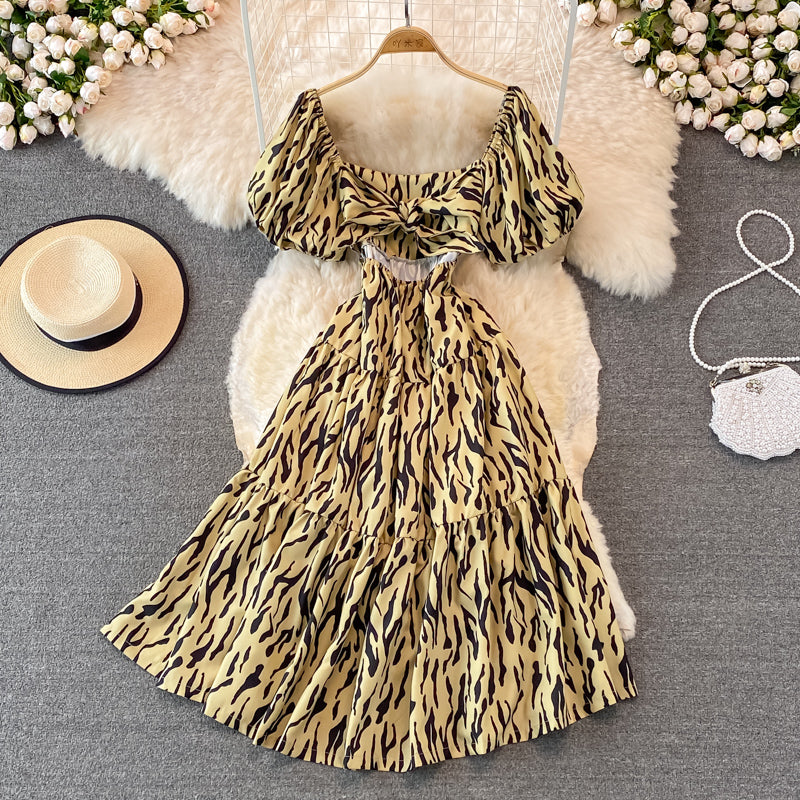 Cute Leopard Print Dress A Line Fashion Dress RF0261