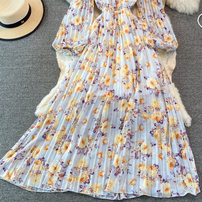 Stylish Floral A Line Chiffon Dress Fashion Dress RF0258