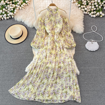 Stylish Floral A Line Chiffon Dress Fashion Dress RF0258
