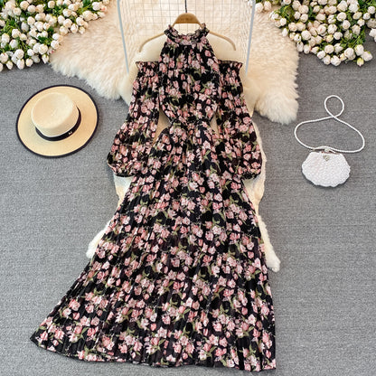 Stylish Floral A Line Chiffon Dress Fashion Dress RF0258