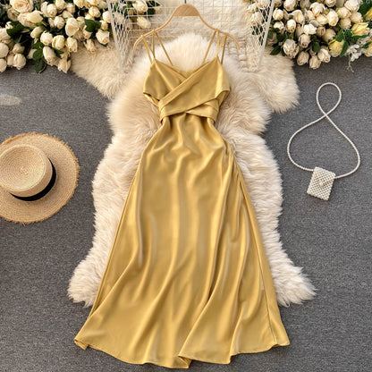 Cute Satin Short A Line Dress Fashion Dress RF0250