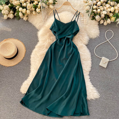 Cute Satin Short A Line Dress Fashion Dress RF0250