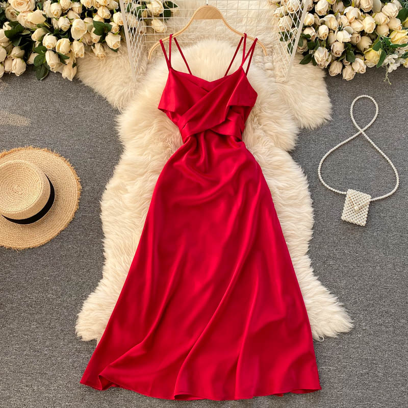 Cute Satin Short A Line Dress Fashion Dress RF0250