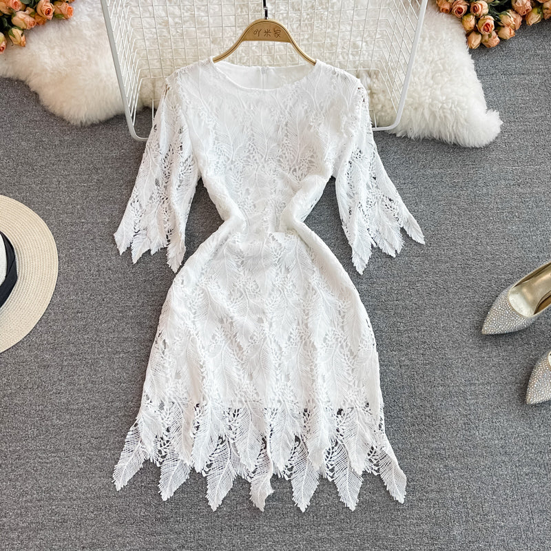 White Lace Short Dress Fashion Dress RF0247