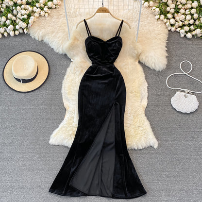 Sexy Velvet Long Dress Fashion Dress RF0244