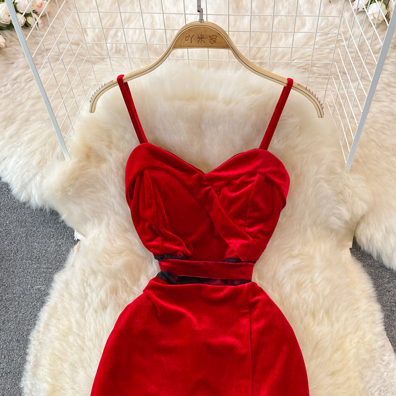 Sexy Velvet Long Dress Fashion Dress RF0244