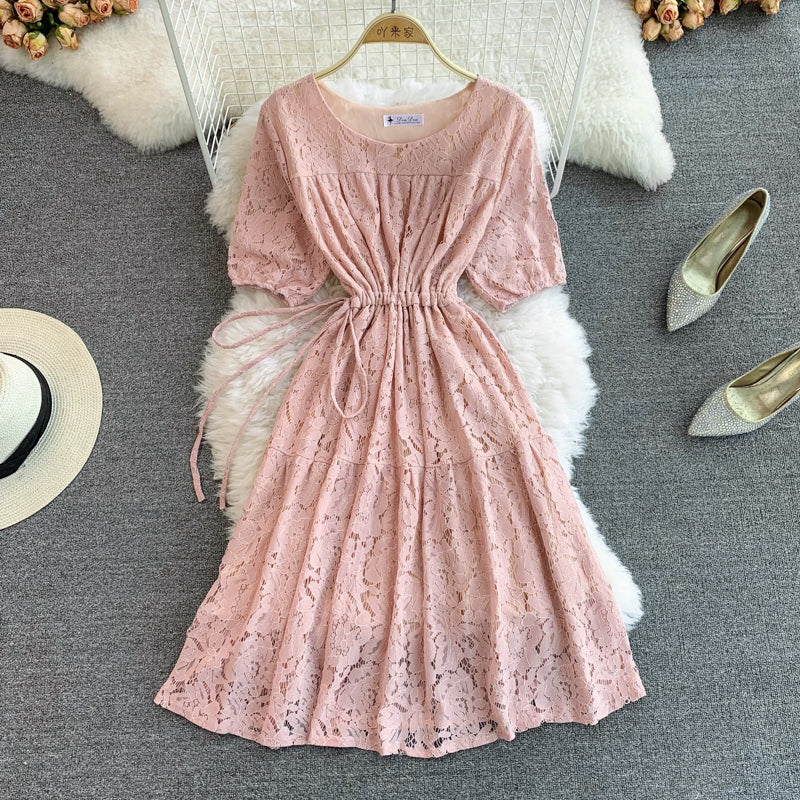 Cute Lace A Line Dress Lace Fashion Dress RF0243