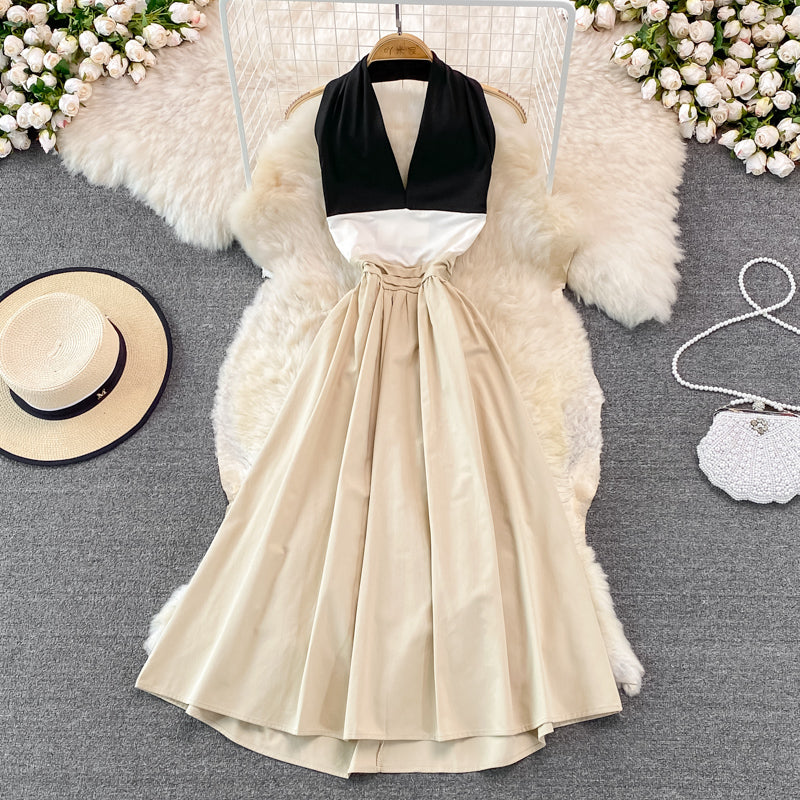 Stylish Halterneck Backless Dress A Line Fashion Dress RF0238