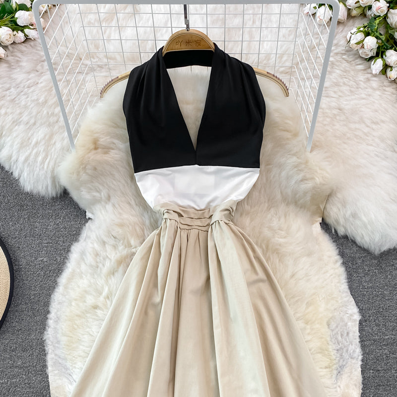 Stylish Halterneck Backless Dress A Line Fashion Dress RF0238
